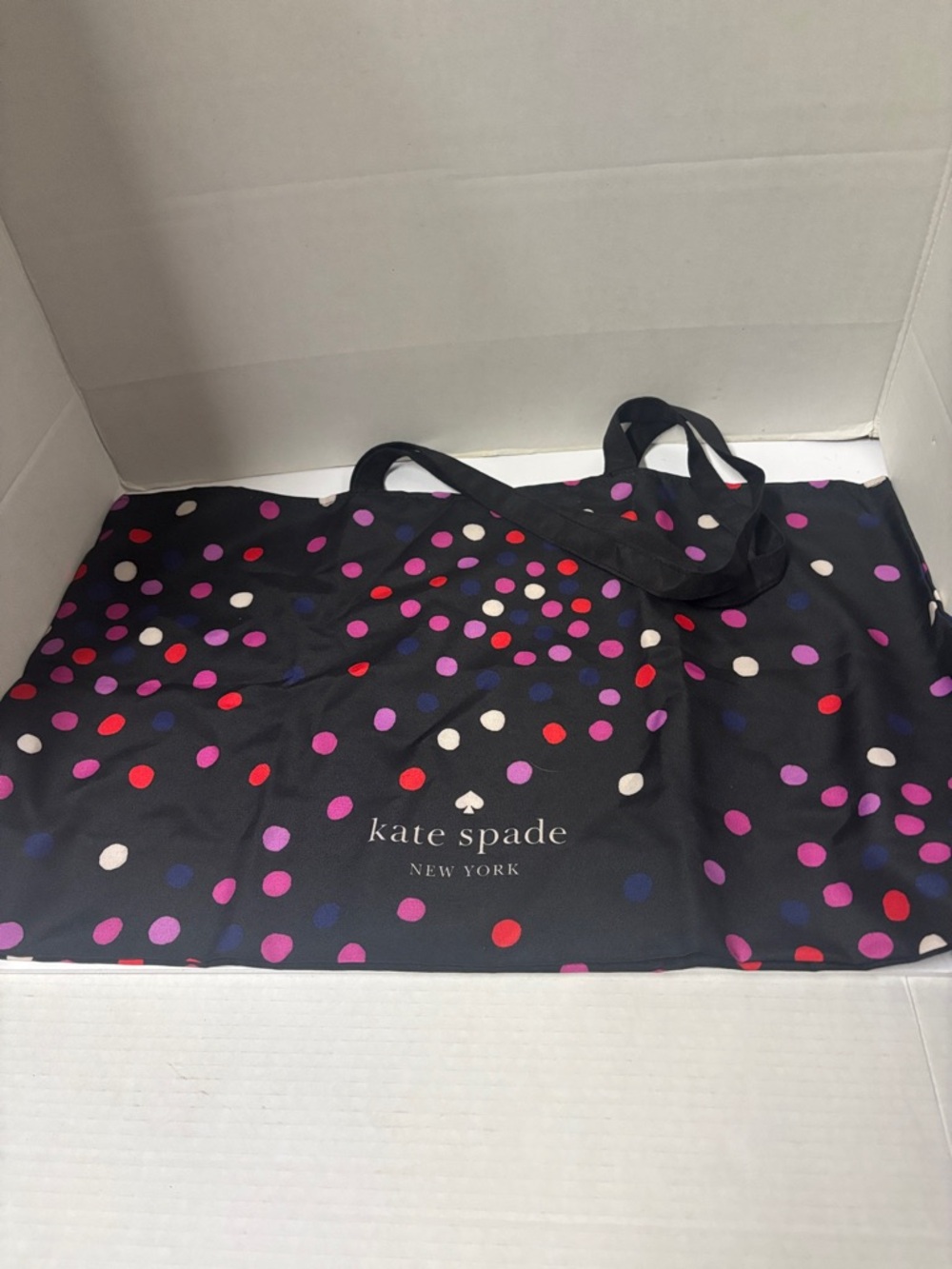 kate spade Black Tote with Multicolor Polka Dots